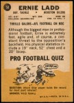1967 Topps #58 A Ernie Ladd  Back Thumbnail