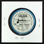 1963 Salada Metal Coins #58  Rocky Colavito  Back Thumbnail