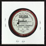 1963 Salada Metal Coins #9  Johnny Podres  Back Thumbnail