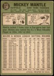 1967 Topps #150 Mickey Mantle Back Thumbnail