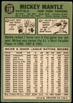 1967 Topps #150 Mickey Mantle Back Thumbnail