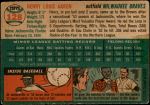1954 Topps #128 Hank Aaron Back Thumbnail