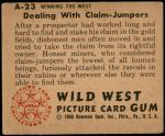 1949 Bowman Wild West #23 A  Dealing with Claim Back Thumbnail