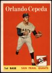 1958 Topps #343 Orlando Cepeda Front Thumbnail