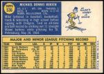 1970 Topps #536  Mike Kekich  Back Thumbnail