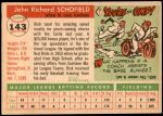 1955 Topps #143  Dick Schofield  Back Thumbnail