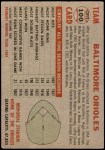 1956 Topps #100 LFT Orioles Team Back Thumbnail