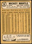 1968 Topps #280 Mickey Mantle Back Thumbnail