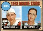 1968 Topps #247 - Johnny Bench / Ron Tompkins Reds Rookies Front Thumbnail