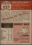 1953 Topps #227  Morris Martin  Back Thumbnail