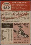 1953 Topps #269  Duane Pillette  Back Thumbnail