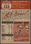 1953 Topps #133  Gil Coan  Back Thumbnail