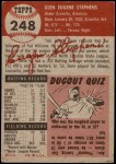 1953 Topps #248  Gene Stephens  Back Thumbnail