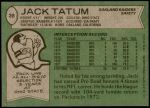 1978 Topps #28  Jack Tatum  Back Thumbnail