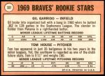 1969 Topps #331   -  Gil Garrido / Tom House Braves Rookies Back Thumbnail