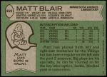 1978 Topps #469  Matt Blair  Back Thumbnail