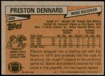 1981 Topps #489  Preston Dennard  Back Thumbnail