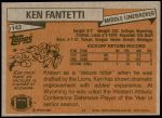 1981 Topps #142  Ken Fantetti  Back Thumbnail