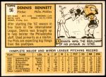 1963 Topps #56  Dennis Bennett  Back Thumbnail