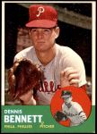 1963 Topps #56  Dennis Bennett  Front Thumbnail