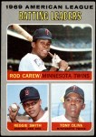1970 Topps #62   -  Rod Carew / Tony Oliva / Reggie Smith AL Batting Leaders Front Thumbnail