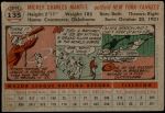 1956 Topps #135 GRY Mickey Mantle Back Thumbnail
