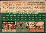 1954 Topps #107  Duane Pillette  Back Thumbnail