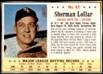 1963 Post Cereal #42  Sherman Lollar  Front Thumbnail