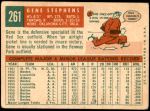1959 Topps #261  Gene Stephens  Back Thumbnail