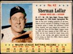 1963 Post Cereal #42  Sherman Lollar  Front Thumbnail