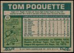 1977 Topps #93  Tom Poquette  Back Thumbnail