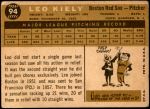 1960 Topps #94  Leo Kiely  Back Thumbnail