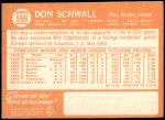 1964 Topps #558  Don Schwall  Back Thumbnail