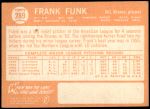 1964 Topps #289  Frank Funk  Back Thumbnail