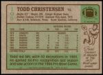 1984 Topps #105  Todd Christensen  Back Thumbnail