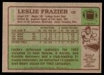 1984 Topps #223  Leslie Frazier  Back Thumbnail