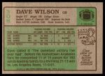 1984 Topps #308  Dave Wilson  Back Thumbnail