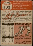 1953 Topps #133  Gil Coan  Back Thumbnail