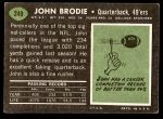 1969 Topps #249  John Brodie  Back Thumbnail