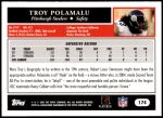 2005 Topps #174  Troy Polamalu  Back Thumbnail