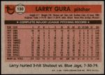 1981 Topps #130  Larry Gura  Back Thumbnail