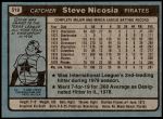 1980 Topps #519  Steve Nicosia  Back Thumbnail