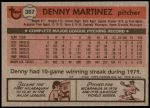 1981 Topps #367  Dennis Martinez  Back Thumbnail