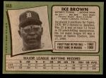 1971 Topps #669  Ike Brown  Back Thumbnail