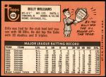 1969 Topps #450  Billy Williams  Back Thumbnail