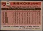 1981 Topps #565  Burt Hooton  Back Thumbnail
