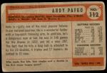 1954 Bowman #112  Andy Pafko  Back Thumbnail