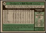 1979 Topps #668  Bill North  Back Thumbnail
