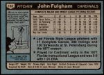 1980 Topps #152  John Fulgham   Back Thumbnail