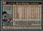 1980 Topps #170  Burt Hooton  Back Thumbnail